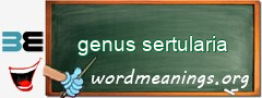 WordMeaning blackboard for genus sertularia